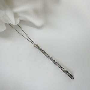 Hand made sterling silver hammered bar necklace