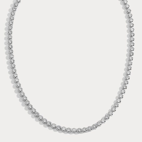 Lili Claspe Reese Tennis Necklace Short | Silver Plated