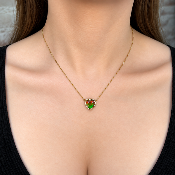Korite Starlight Collection Ammolite Necklace | 14k Yellow Gold