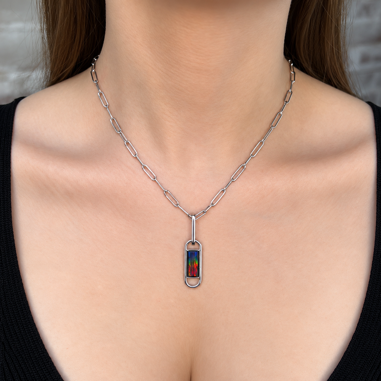 Korite Unity Collection Ammolite Necklace | Sterling Silver