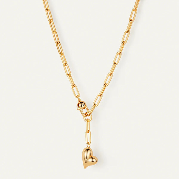 Jenny Bird Puffy Heart Necklace | Gold Plated