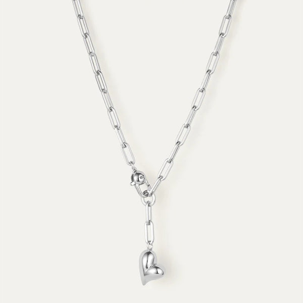 Jenny Bird Puffy Heart Necklace | Silver