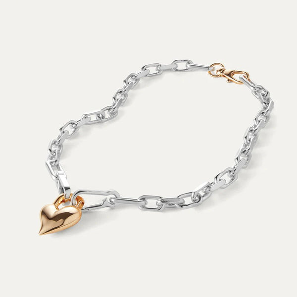 Jenny Bird Padlock Heart Necklace | Two Tone