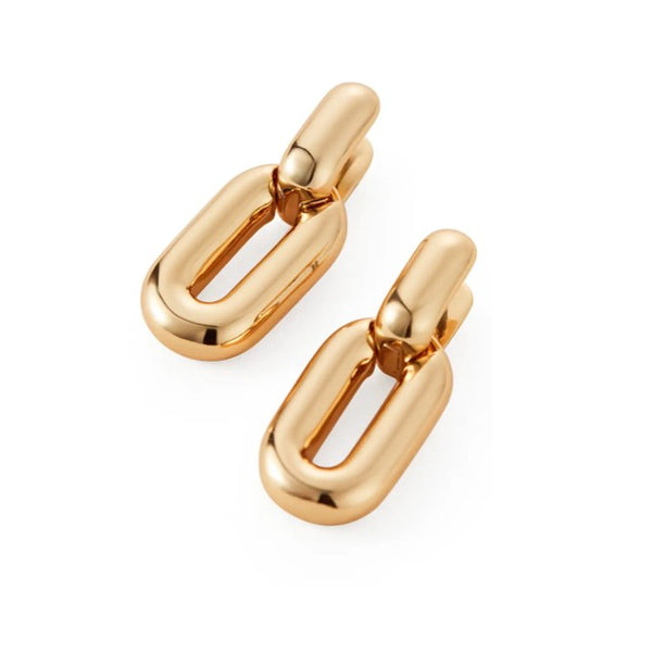 Jenny Bird Puffy Detachable Link Earrings | Gold Plated