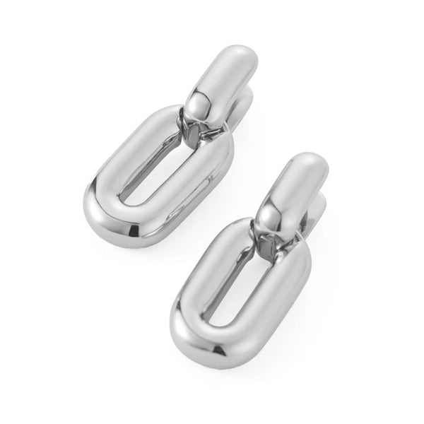 Jenny Bird Puffy Detachable Link Earrings | Silver Plated