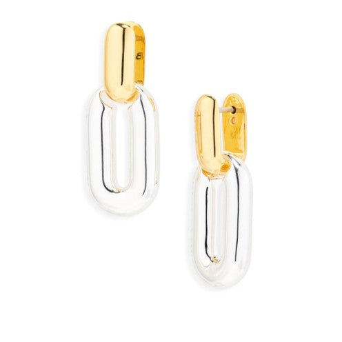 Jenny Bird Puffy Detachable Link Earrings | Two Tone
