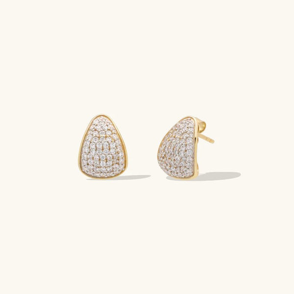 Leah Alexandra Pavé Claw Earrings CZ | Gold Plated