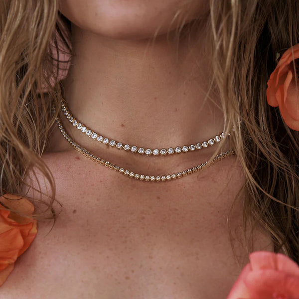 Lili Claspe Reese Tennis Necklace | Silver Plated