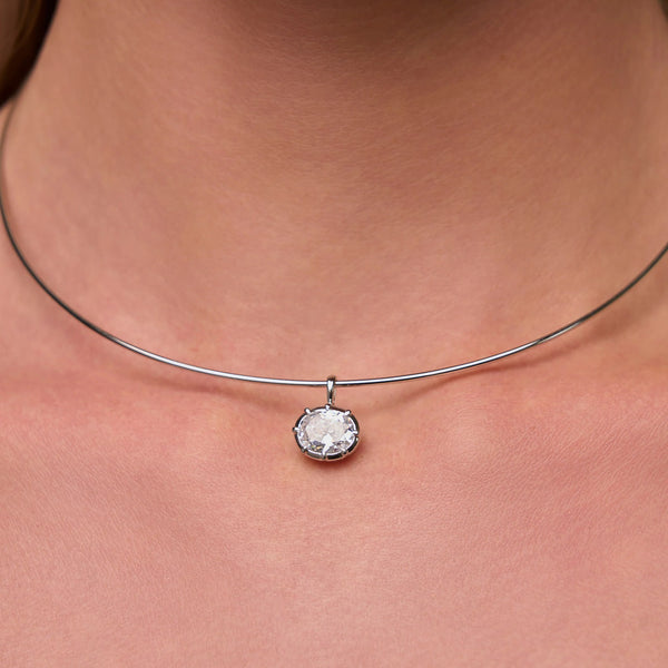 Lili Claspe Mara Oval Charm | Silver Plated