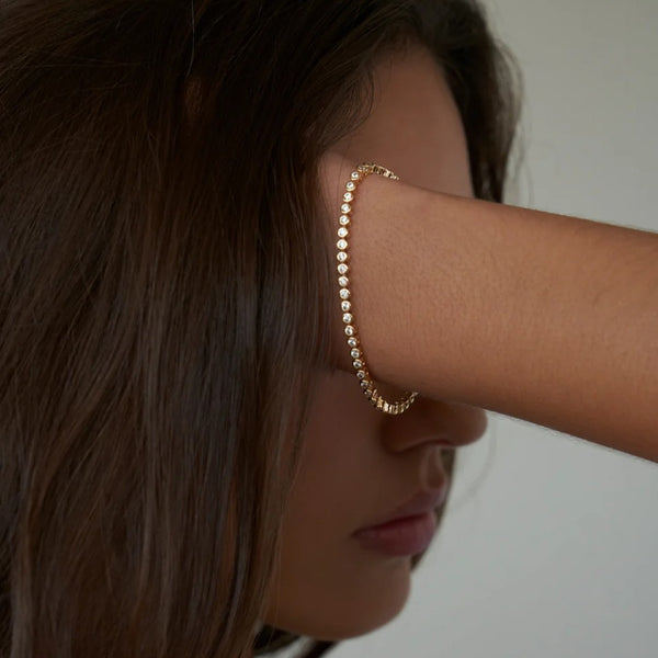 Lili Claspe Mini Reese Tennis Bracelet | Gold Plated