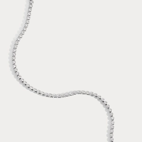 Lili Claspe Mini Reese Tennis Necklace | Silver Plated