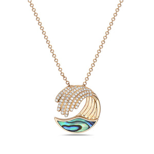 Bassali of New York- Diamond wave and abalone necklace