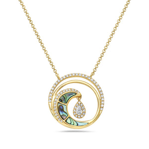 Bassali of New York - Crescent circle diamond pendant