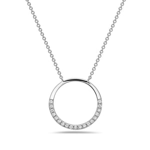 Bassali of New York Circle diamond pendant-14kw