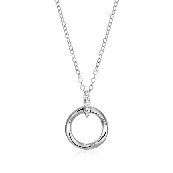 Monte Luna Knife Edge Circle Pendant | Sterling Silver