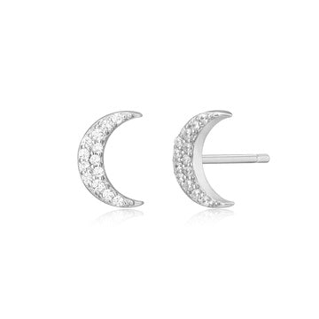 Monte Luna Crescent Studs | Sterling Silver