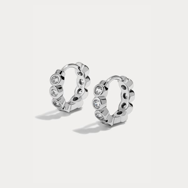 Lili Claspe Reese Hoop Huggies | Silver Plated