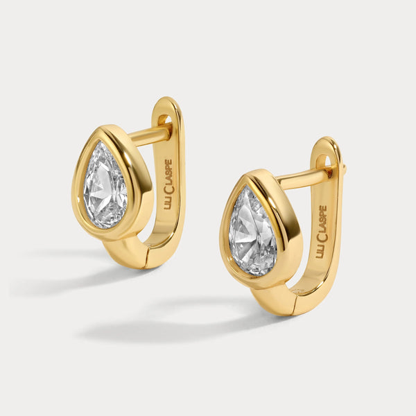 Lili Claspe Rhea Pear Huggies | Gold Plated