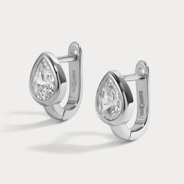 Lili Claspe Rhea Pear Huggies | Silver Plated