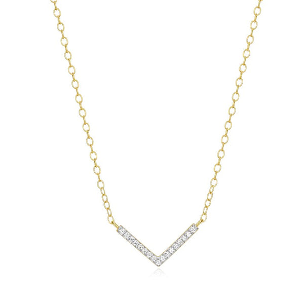 Monte Luna Chevron Necklace | Gold Plated Sterling Silver