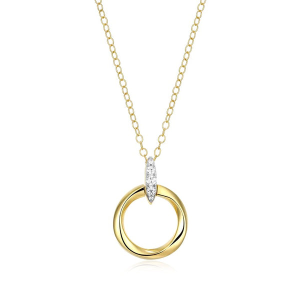 Monte Luna Knife Edge Circle Pendant | Gold Plated Sterling Silver