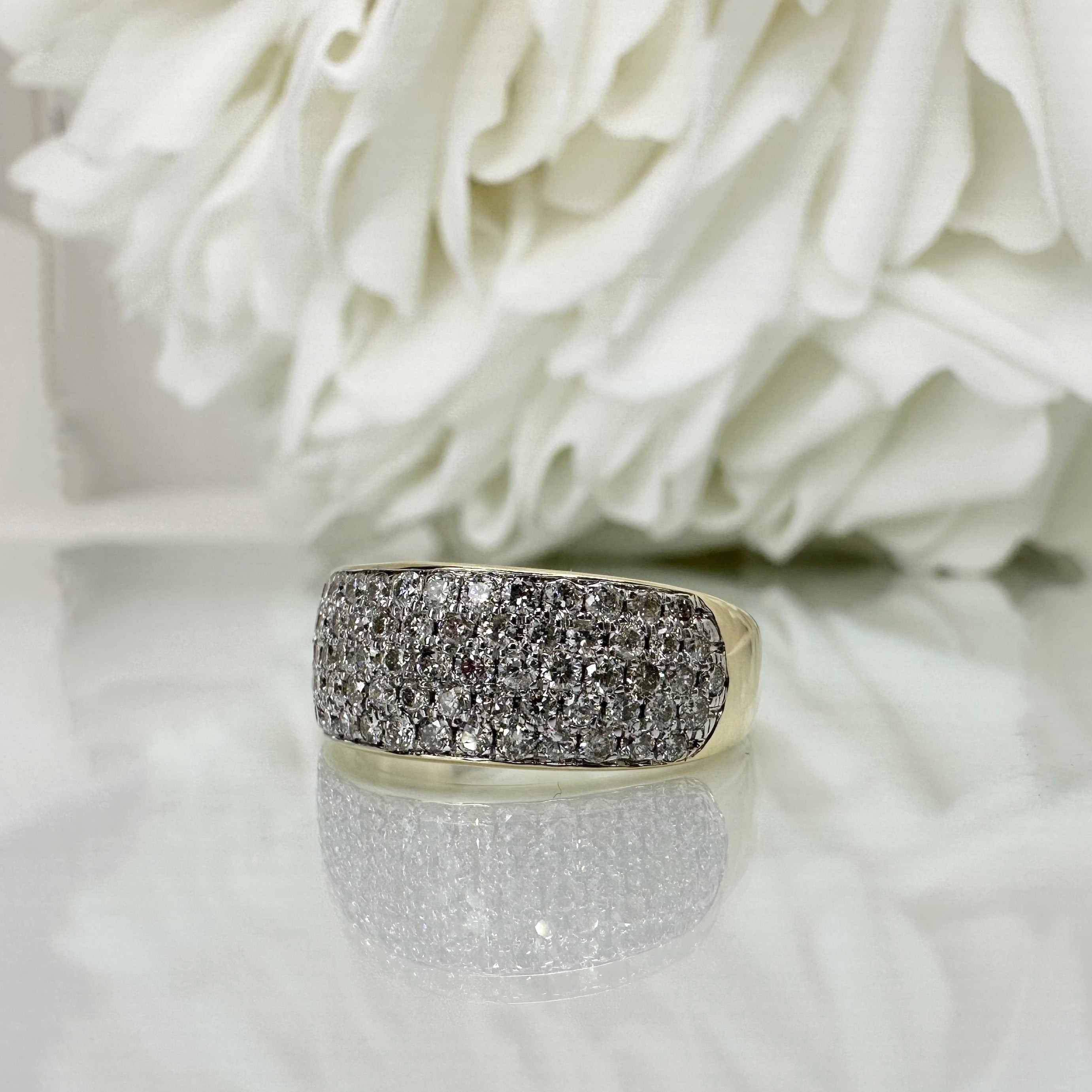 Classic Pave Diamond Band in 10K yellow gold