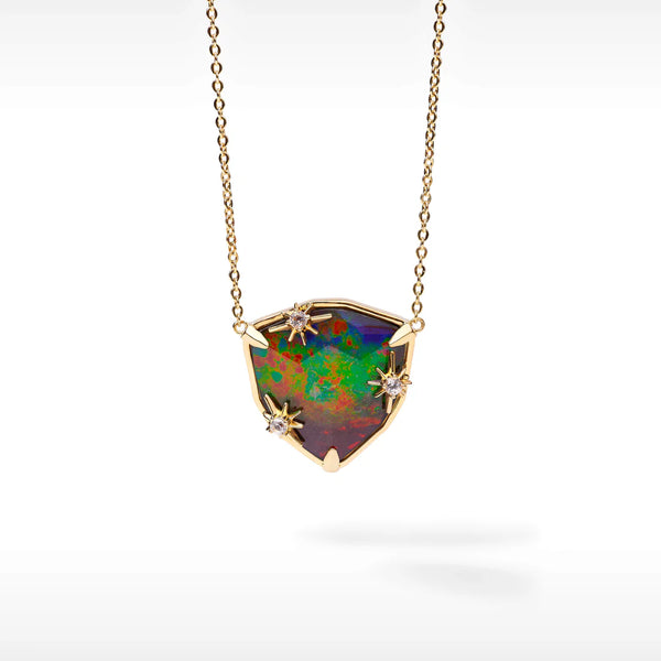 Korite Starlight Collection Ammolite Necklace | 14k Yellow Gold