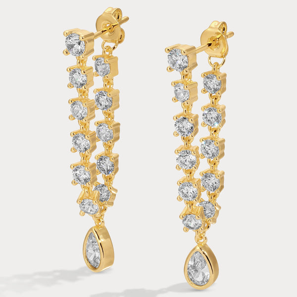 Lili Claspe Stephie Bezel Earrings | Gold Plated