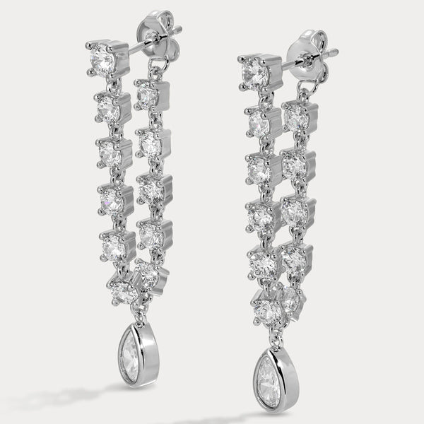 Lili Claspe Stephie Bezel Earrings | Silver Plated