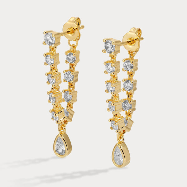 Lili Claspe Small Stephie Bezel Earrings | Gold Plated