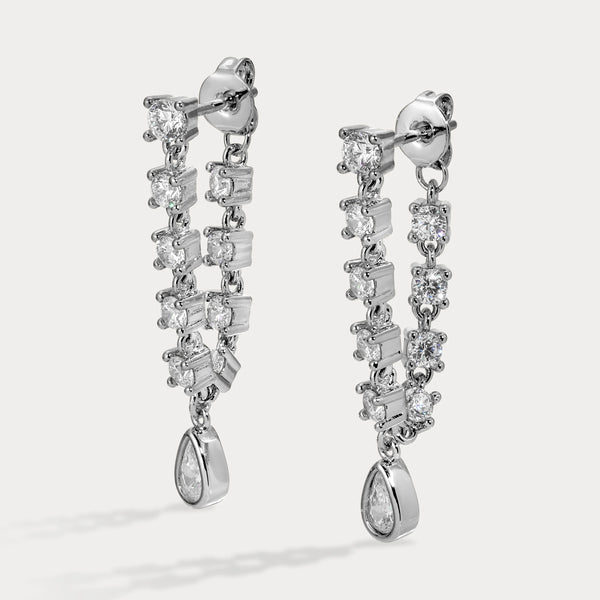 Lili Claspe Small Stephie Bezel Earrings | Silver Plated