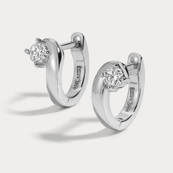 Lili Claspe Suede Curve Huggies | Silver Plated