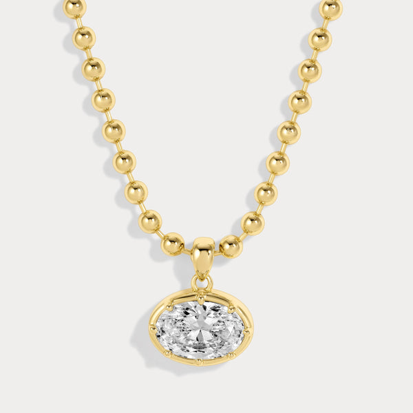 Lili Claspe Cleo Large Oval Necklace|Gold