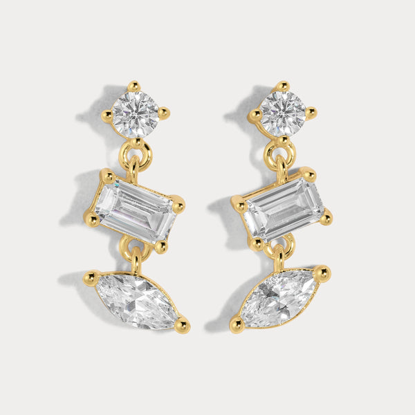Lili Claspe Mavis Trio Studs | Gold Plated