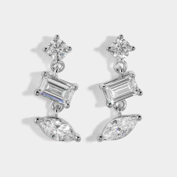Lili Claspe Mavis Trio Studs | Silver Plated