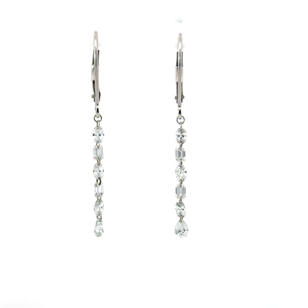 Lab Grown Diamond Dangling Drop Earrings | 10K White Gold