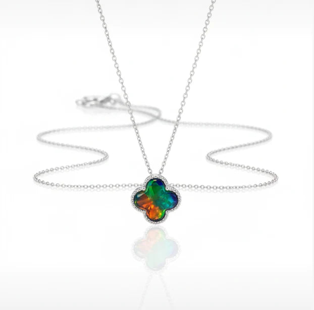 Korite Clover Collection Ammolite Pendant | Sterling Silver