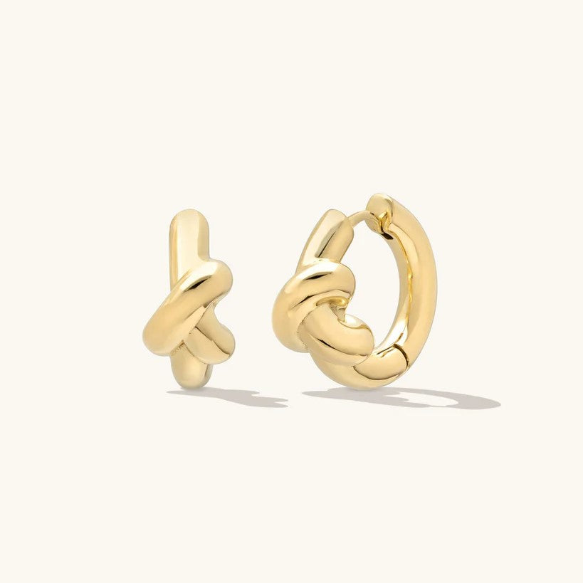 Leah Alexandra Knot Hoops | Gold Plated