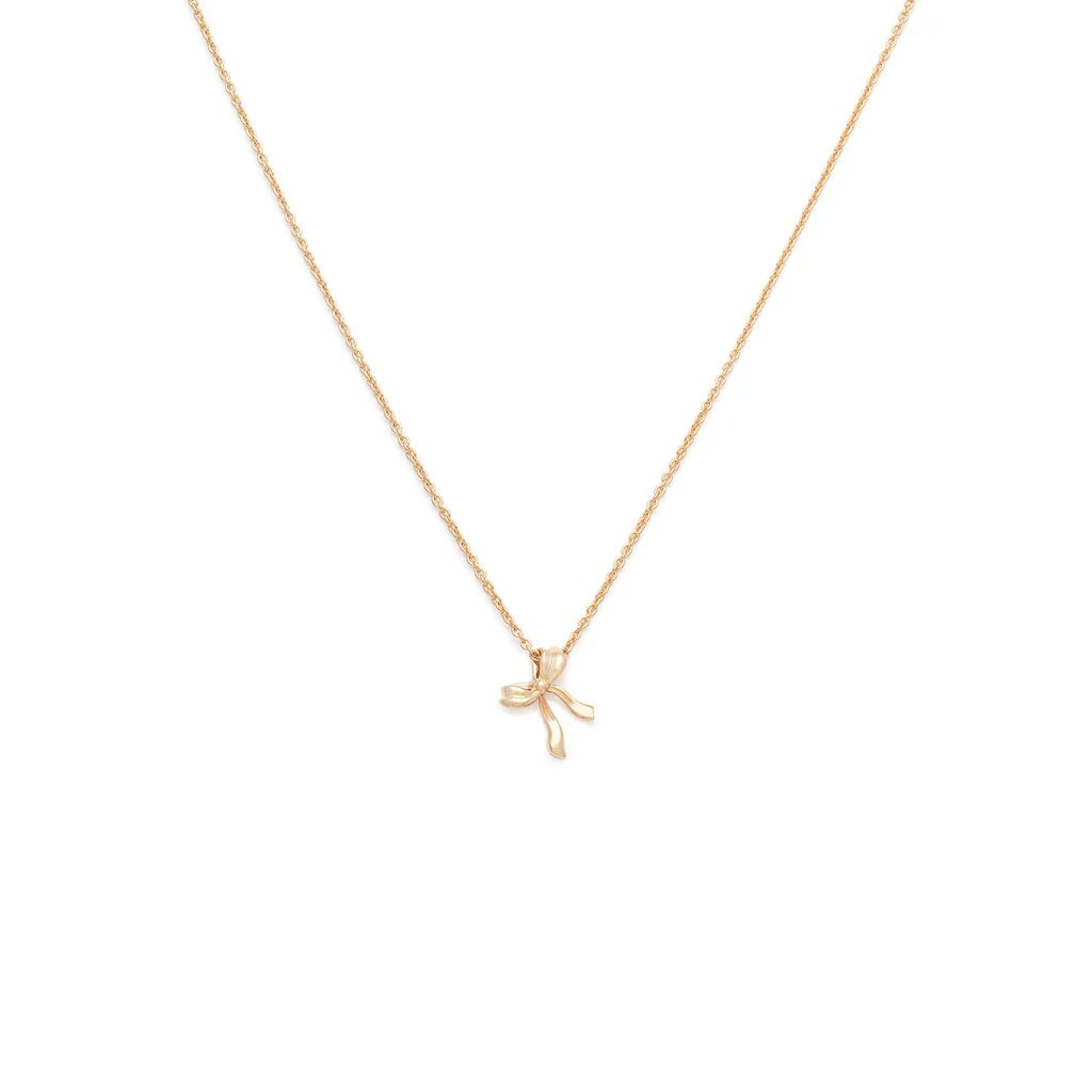 Leah Alexandra Bow Necklace Gold Plated – - Main Image