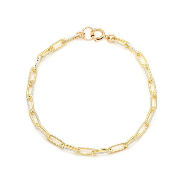 Leah Alexandra Diamond Cut Paperclip Bracelet | Gold Plated