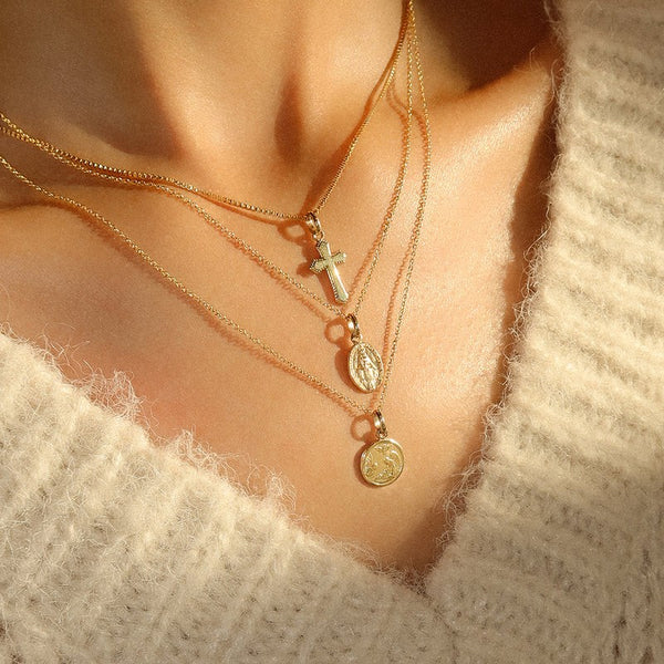 Leah Alexandra Gold Cross Necklace | Gold Filled