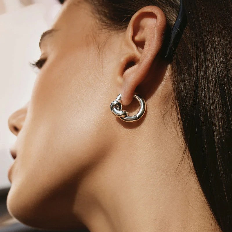 Leah Alexandra Knot Hoops | Sterling Silver