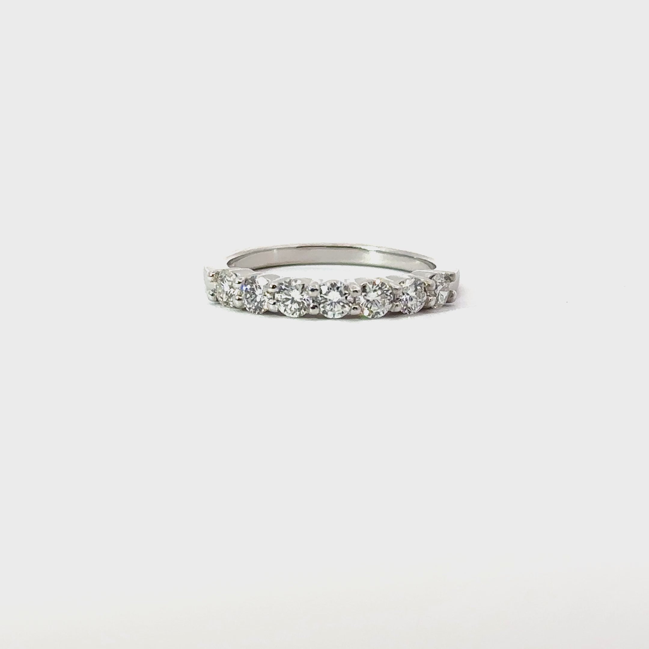 10k white gold natural 7 stone diamond band