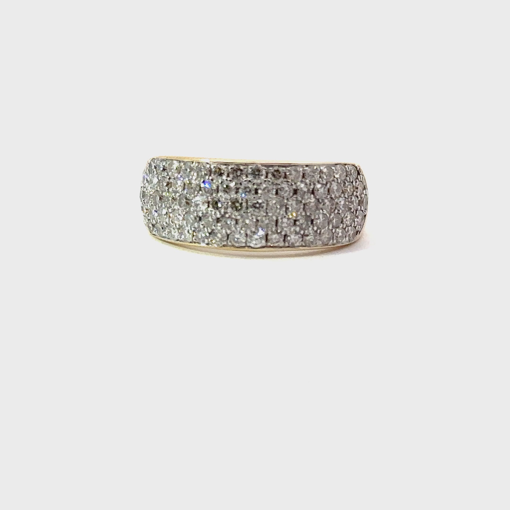 Classic Pave Diamond Band in 10K yellow gold