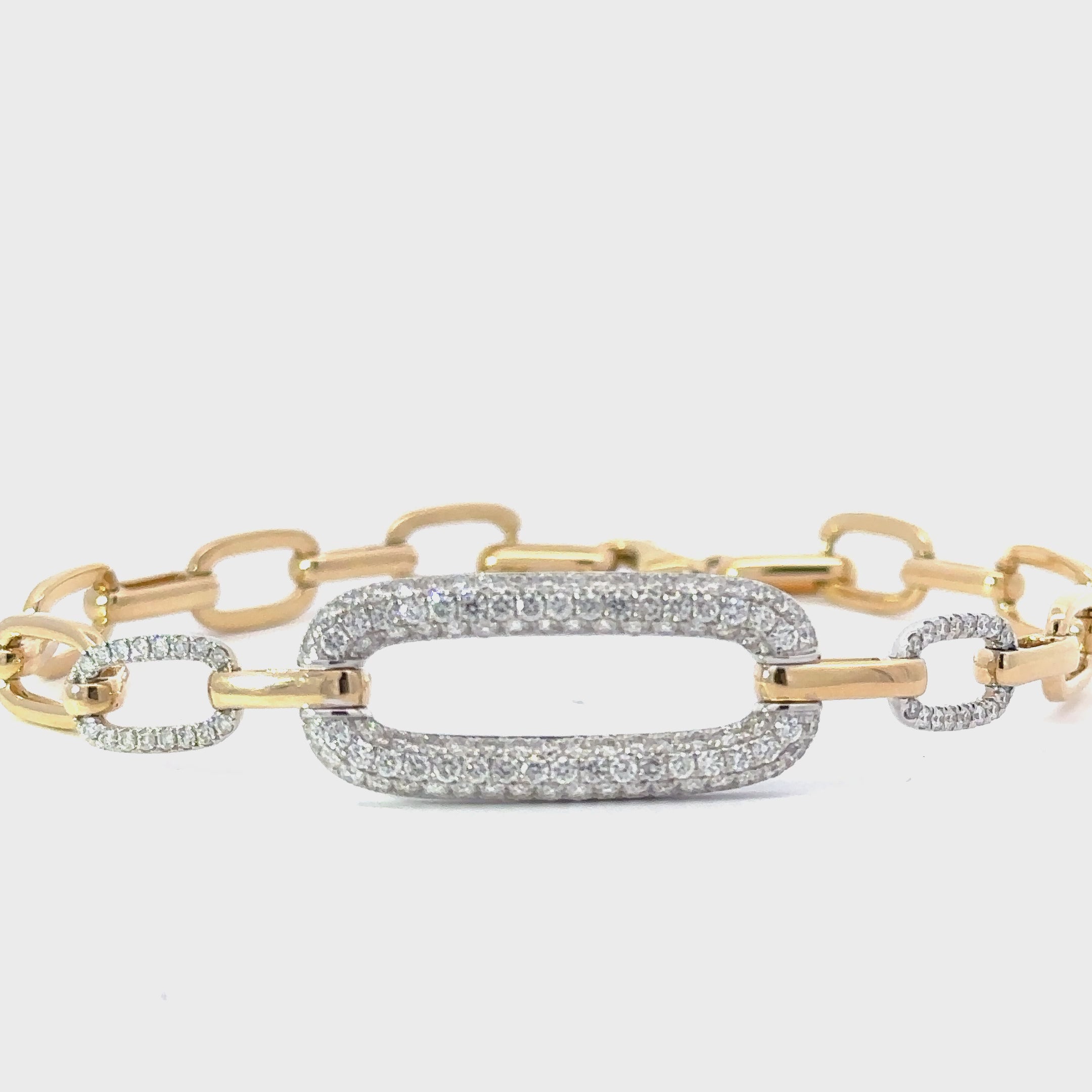 Bassali studded mined cut diamond 14ky bracelet