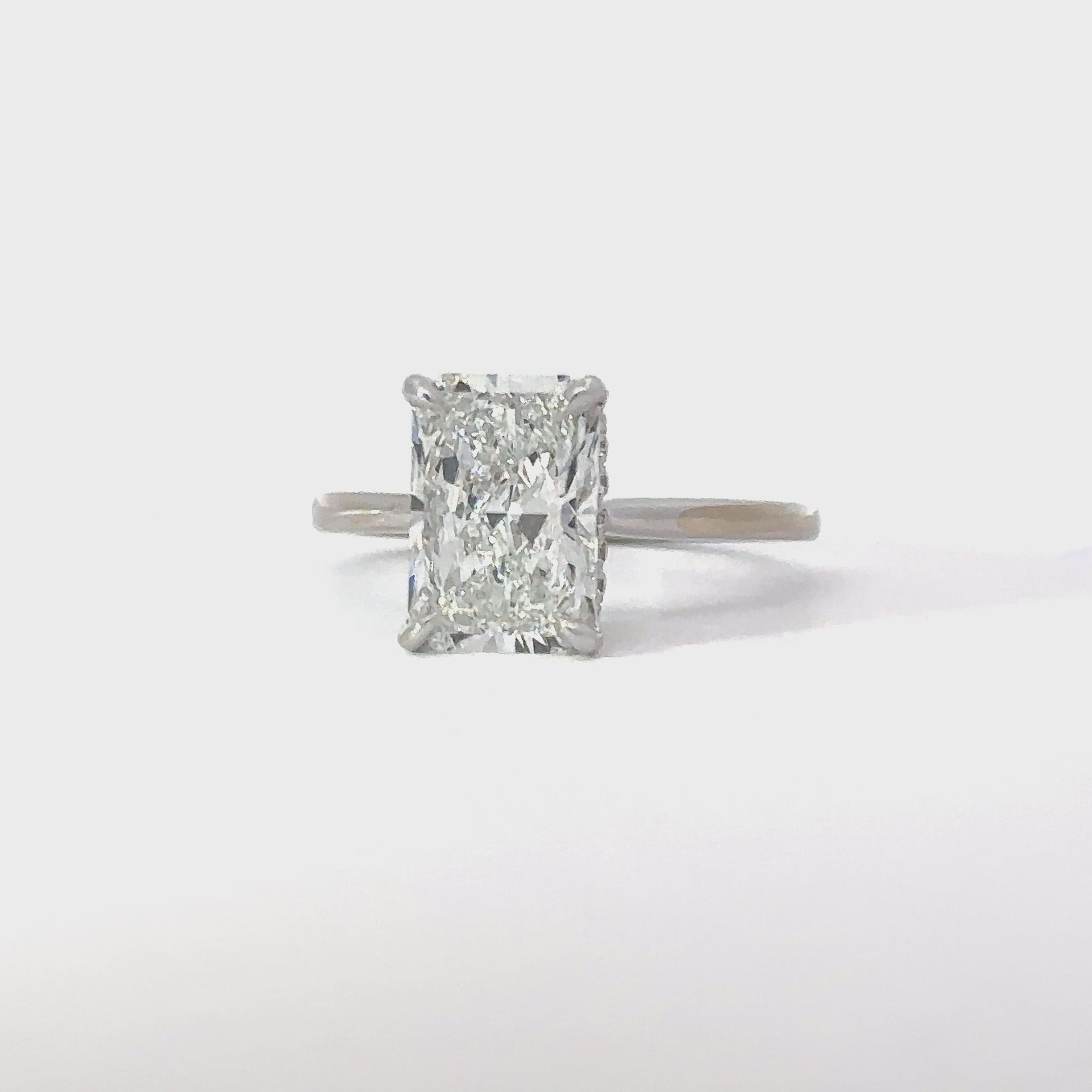 2.89 carat Elongated Radiant cut Lab Grown Diamond Engagement Ring