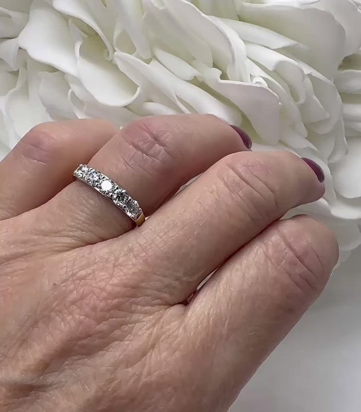 14k yellow gold 5 stone lab grown diamond band