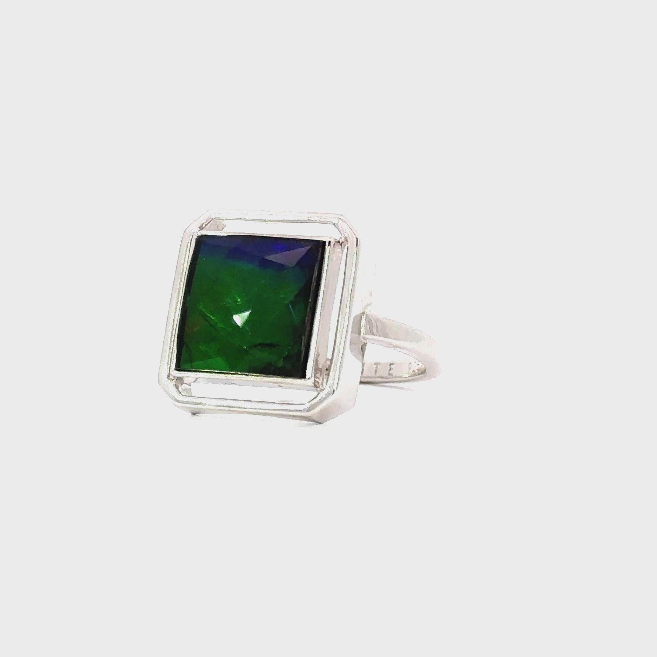 Korite ammolite Prisma collection ring