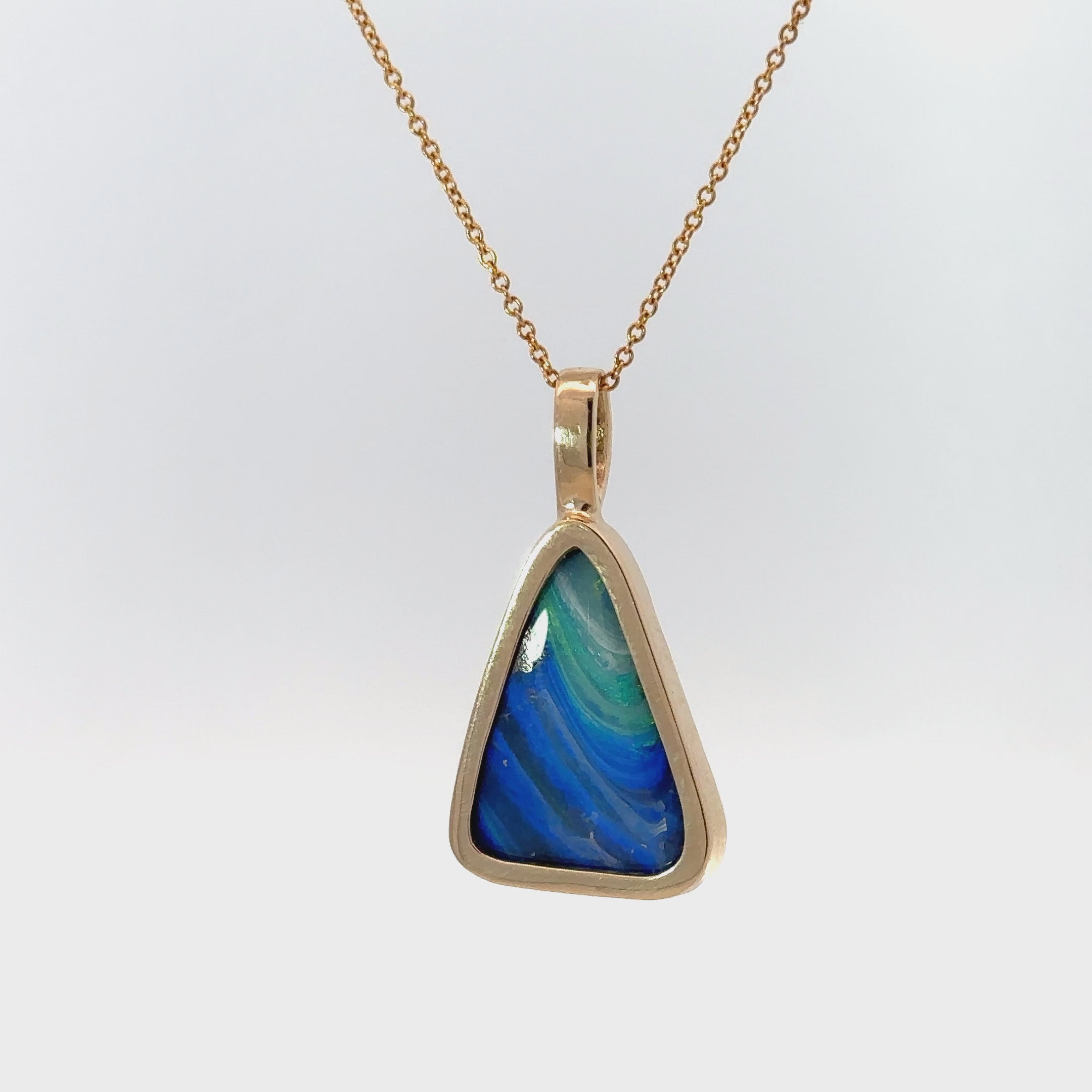 Custom boulder opal pendant