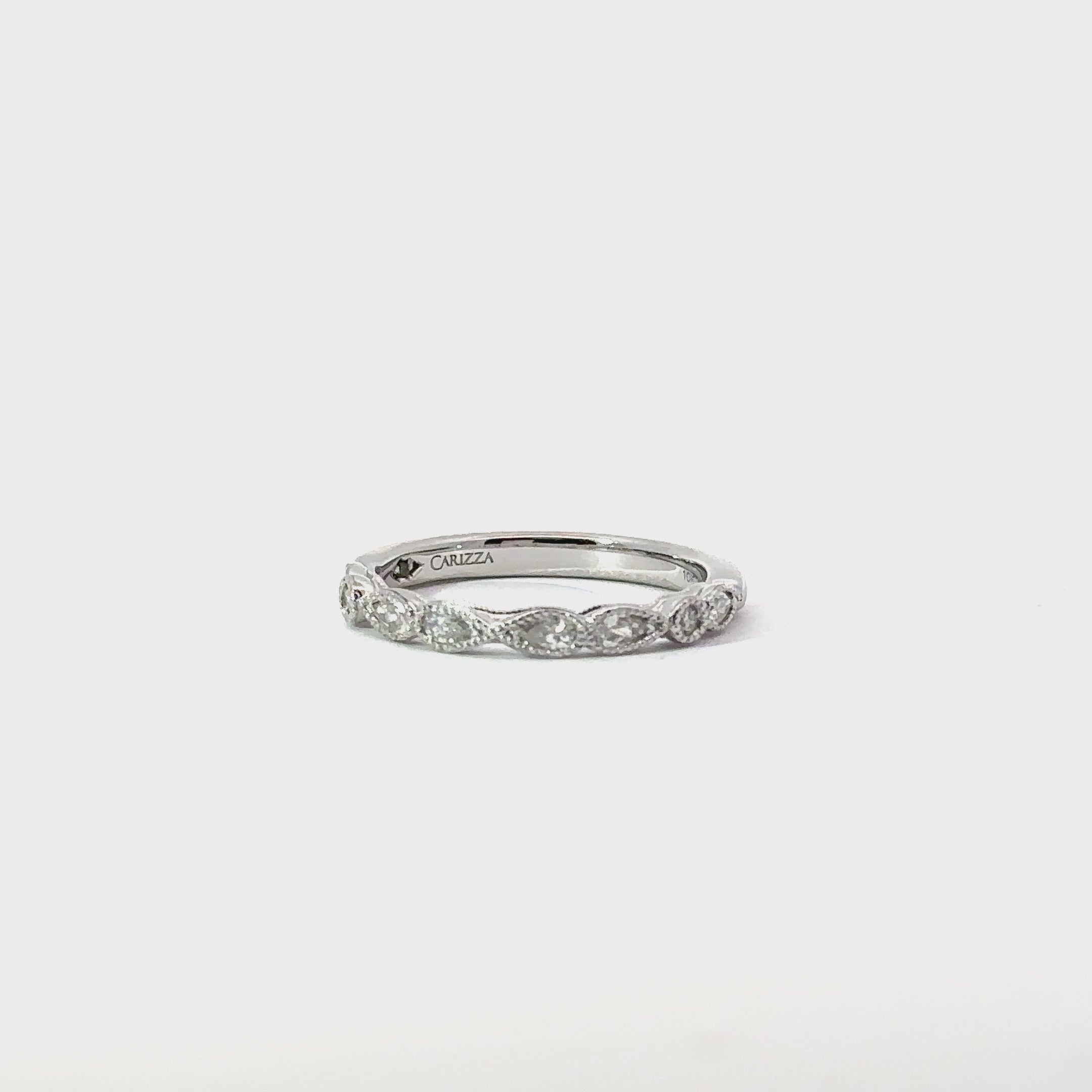 10k White Gold Pear and Round Brilliant Lab Grown Diamond Band